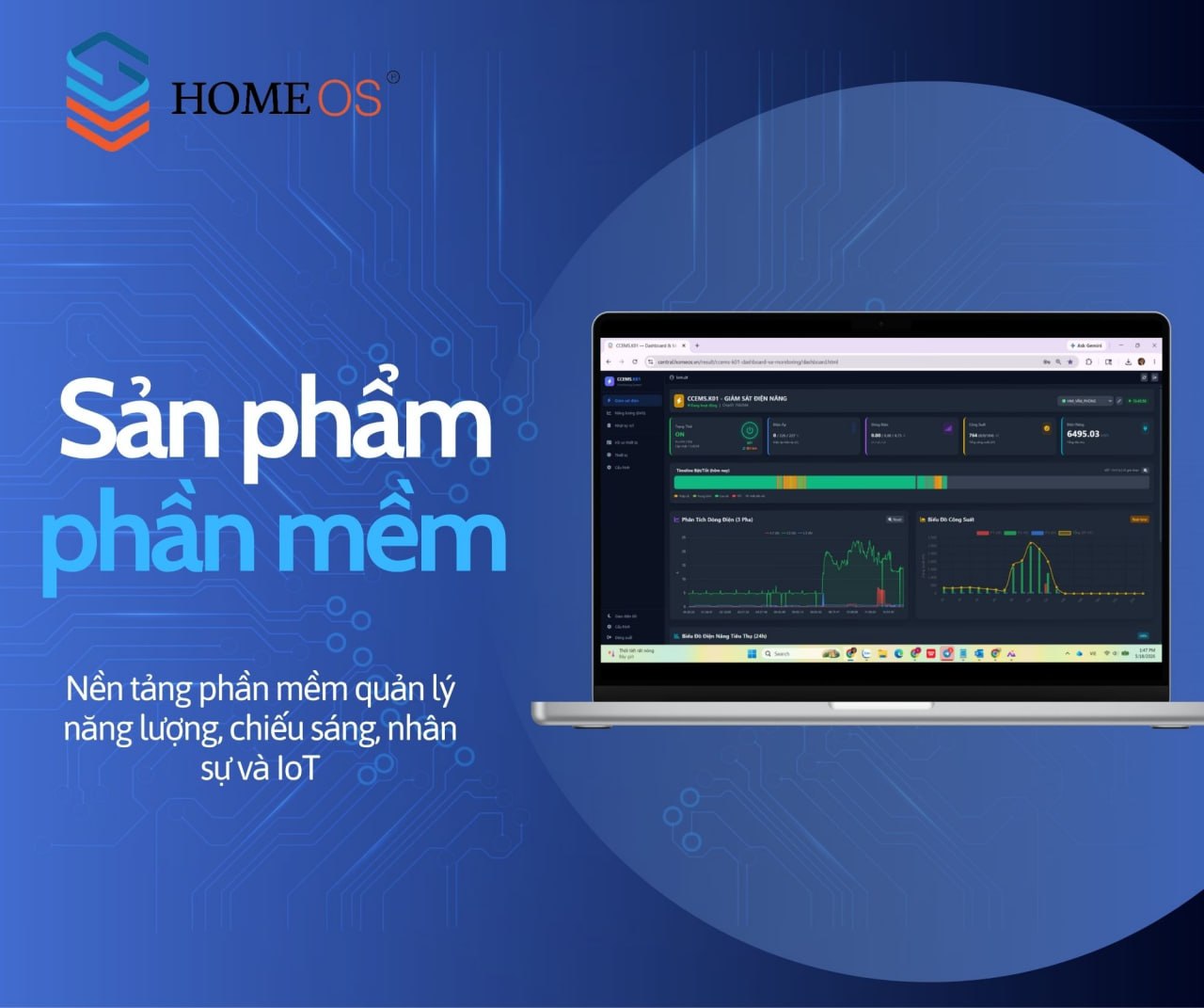 HomeOS — Sản phẩm phần mềm: CCEMS giám sát năng lượng, HRM, IoT Platform