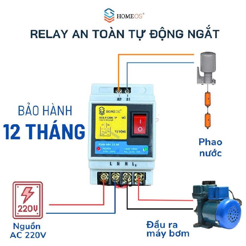 Rơ le ASS.F2200.1P — Phiên bản nâng cấp 3 chế độ, tăng tuổi thọ phao điện
